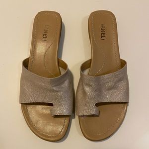 Vaneli Tallis Leather Toe Loop Slides